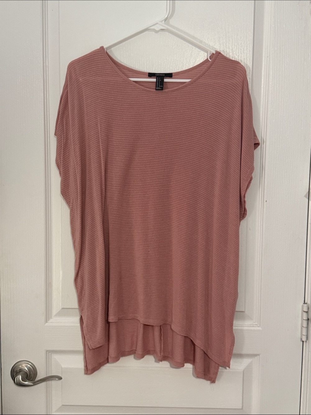 Forever 21 Dusty Rose Ribbed Tunic Top